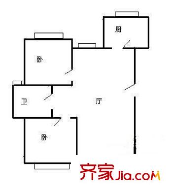 文坊崇文苑 2室 户型图