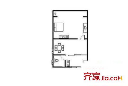 涇西一村 1室 戶型圖