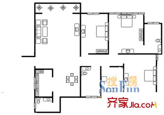 碧云花園 4室 戶型圖
