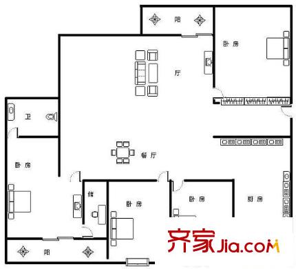 碧云花園 4室 戶型圖