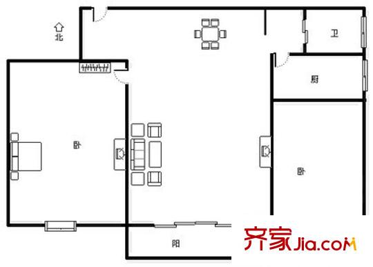 长峰名光大厦公寓户型图上海 长峰名光大厦 户型图 2室2厅1卫1厨