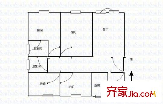 春港麗園戶型圖戶型圖 4室2廳2衛(wèi)1廚