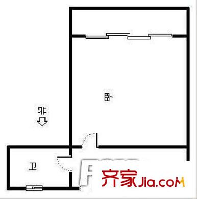 東園四村 1室 戶型圖