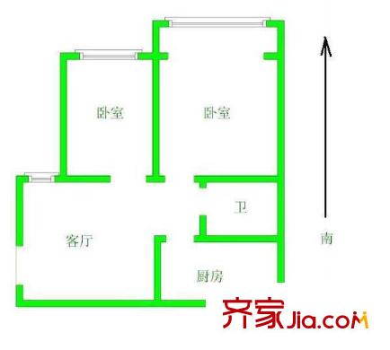 虹园六村2室1厅1卫1厨