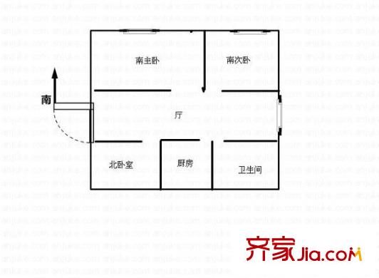 高行綠洲戶型圖戶型圖 3室1廳1衛(wèi)1廚