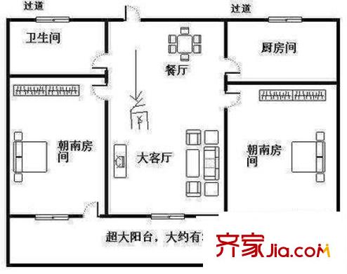 金緯新苑 5室 戶(hù)型圖
