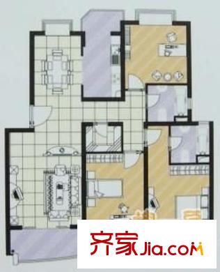彩虹雅苑戶型圖戶型圖 3室2廳1衛(wèi)1廚