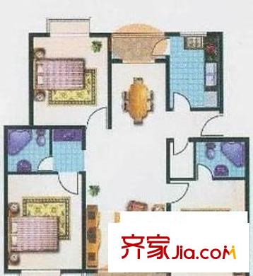 彩虹雅苑戶型圖戶型圖 3室2廳1衛(wèi)1廚