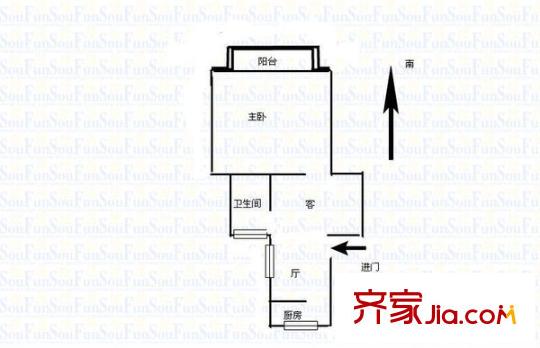 滬南小區(qū) 2室 戶型圖