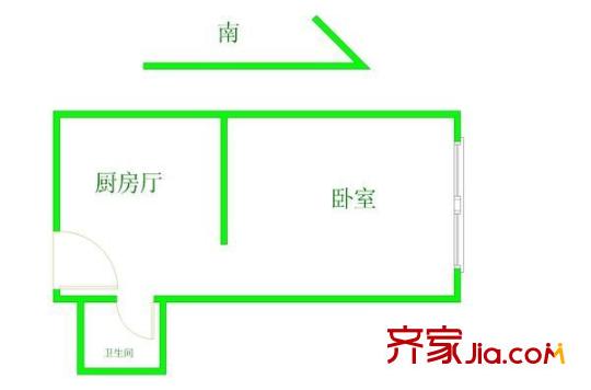 洛川东路400弄小区户型图户型图 1室1卫1厨