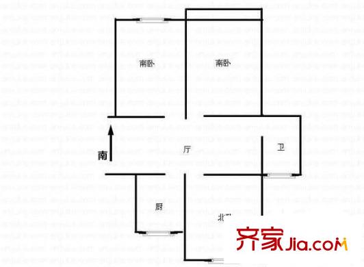 羽山路1000弄小區(qū)戶型圖戶型圖 3室1廳1衛(wèi)1廚