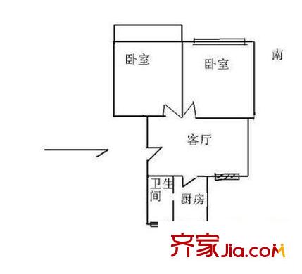 東波苑戶型圖211 2室1廳1衛(wèi)1廚