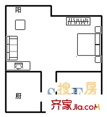 東波苑戶型圖111 1室1廳1衛(wèi)1廚