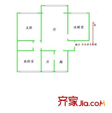 中原路34弄小区户型图户型图 3室2厅1卫1厨