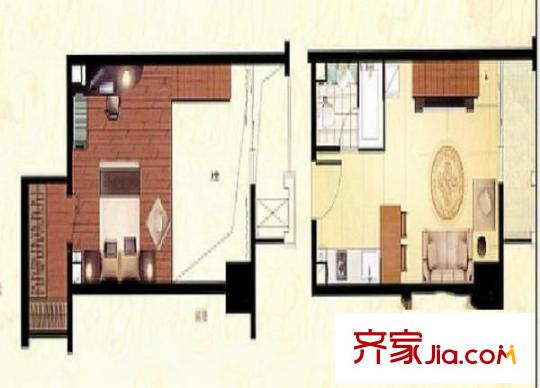 品臻國(guó)際公寓 0室 戶型圖
