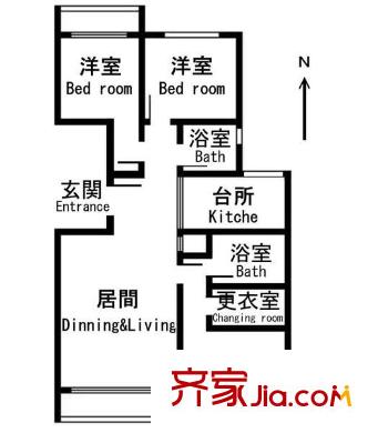 畅园户型图户型图 3室2厅2卫1厨