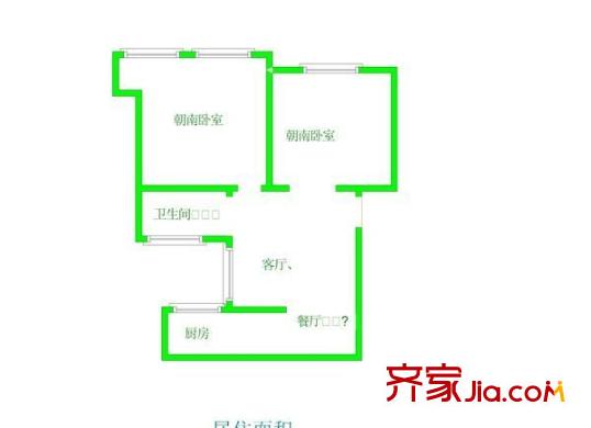 民春苑戶型圖戶型圖 2室1廳1衛(wèi)1廚