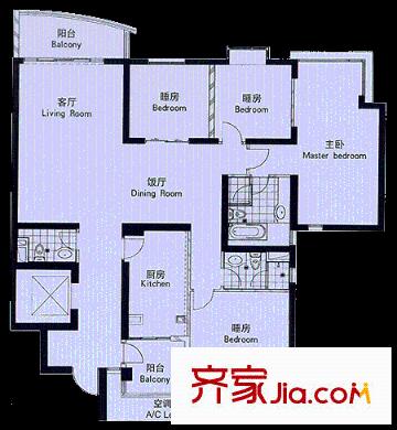 江臨天下 4室 戶型圖