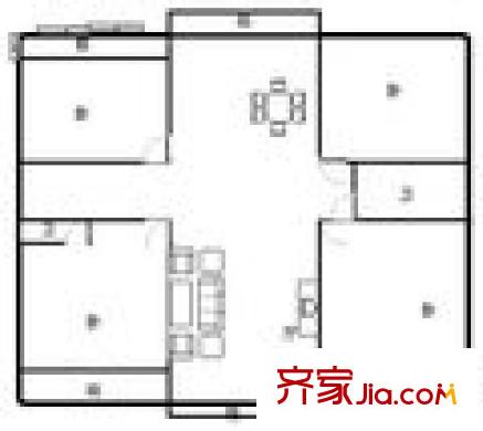 洋涇花園城 4室 戶型圖