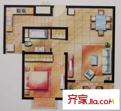 欣春苑 1室 戶型圖