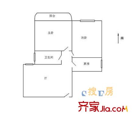 明光公寓户型图户型图 2室1厅1卫1厨