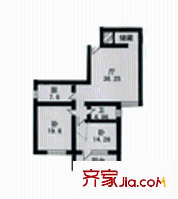 明光公寓户型图2室1厅1卫1厨