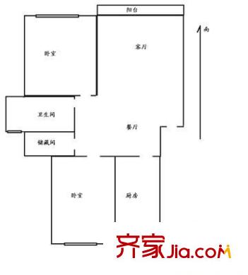 通聯(lián)苑二期 2室 戶型圖