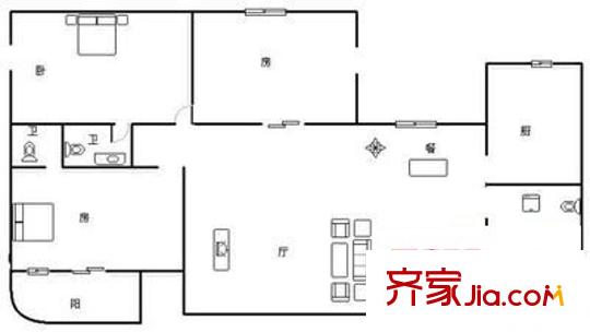 华敏世纪广场 3室 户型图