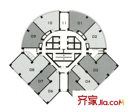 碧云公館公寓戶型圖標準層平面圖 