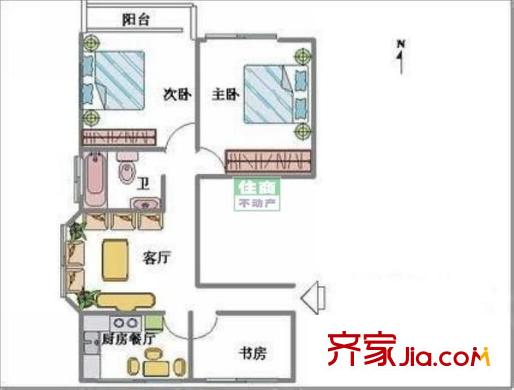 紫罗兰家苑户型图户型图 3室2厅2卫1厨