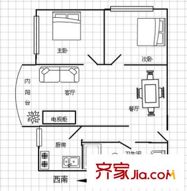 武宁小城 2室 户型图