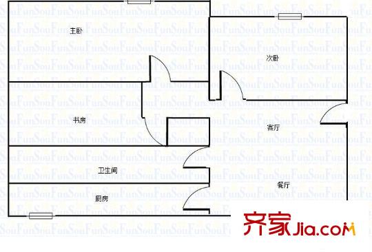 黃山二村 3室 戶型圖