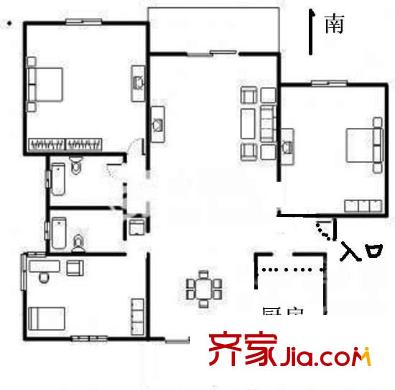 方圓公寓 0室 戶型圖
