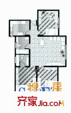 建華小區(qū)戶型圖3室1廳2衛(wèi)1廚