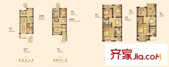 港城滴水湖馨苑別墅B戶型 4室2廳3衛(wèi)1廚