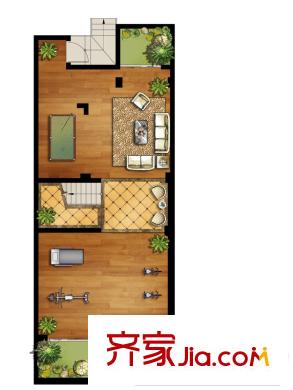 絲廬雅苑別墅B戶(hù)型地下1層 4室2廳