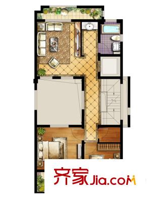 絲廬雅苑別墅A戶型2層 4室1廳2衛(wèi)