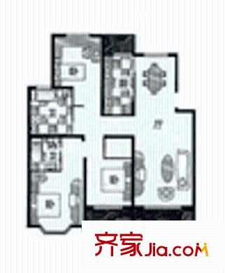 和達(dá)家園戶型圖3室2廳2衛(wèi)1廚
