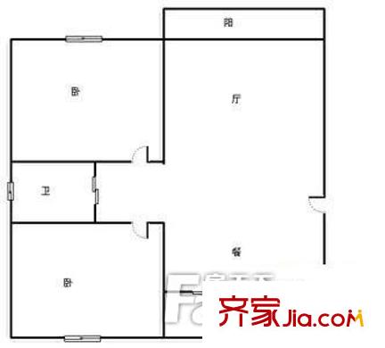 星云小區(qū) 2室 戶型圖