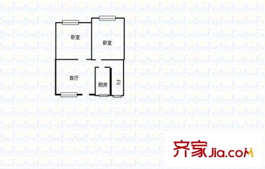 星云小區(qū) 2室 戶型圖