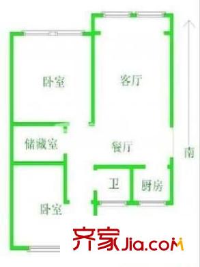 星云小區(qū) 2室 戶型圖