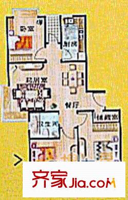 紫竹華庭戶型圖3室2廳1衛(wèi)1廚