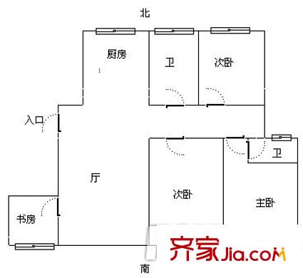 棲山苑 3室 戶型圖