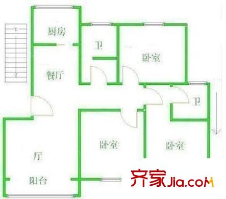 棲山苑 3室 戶型圖