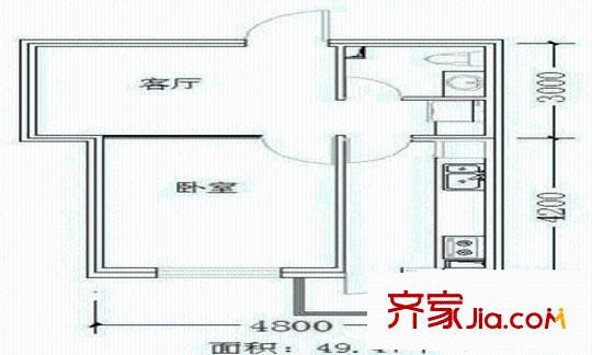 金宇名邸 1室 户型图