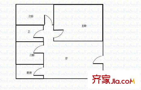 上浦小區(qū) 3室 戶型圖
