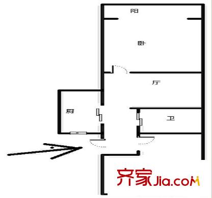 上南三村戶型圖戶型圖 2室1廳1衛(wèi)1廚