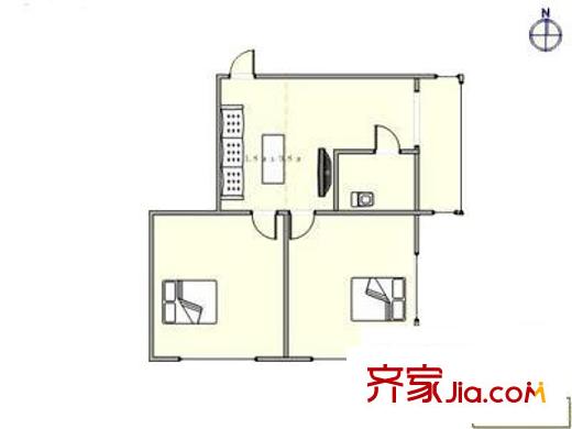 城西二村 2室 戶型圖