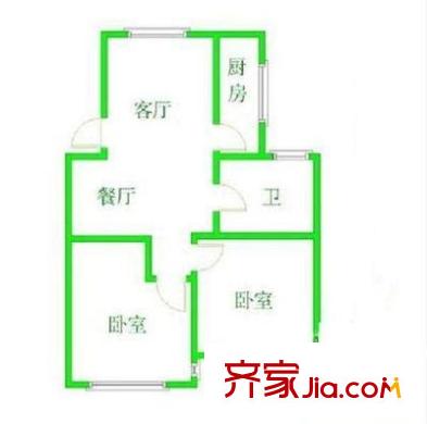 城西二村 2室 戶型圖