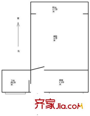 上南八村戶型圖戶型圖 1室1廳1衛(wèi)1廚